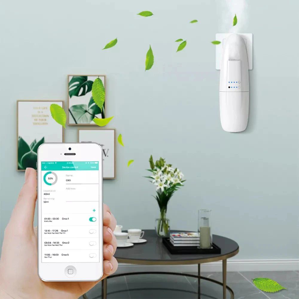 Wall-Mounted Aroma Diffuser Waterless Electric Fragrance Machine Bluetooth Control Essential Oil Home Scent Diffuser Machine