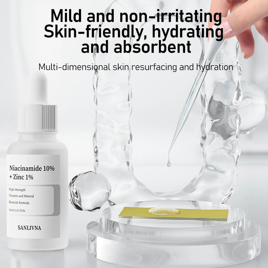 AHA 30%+BHA 2% Exfoliating Face Salicylic Acid Serum 10% Niacinamide + 1% Zinc, 10% Hexapeptide Serum Moisturizing Face Skincare