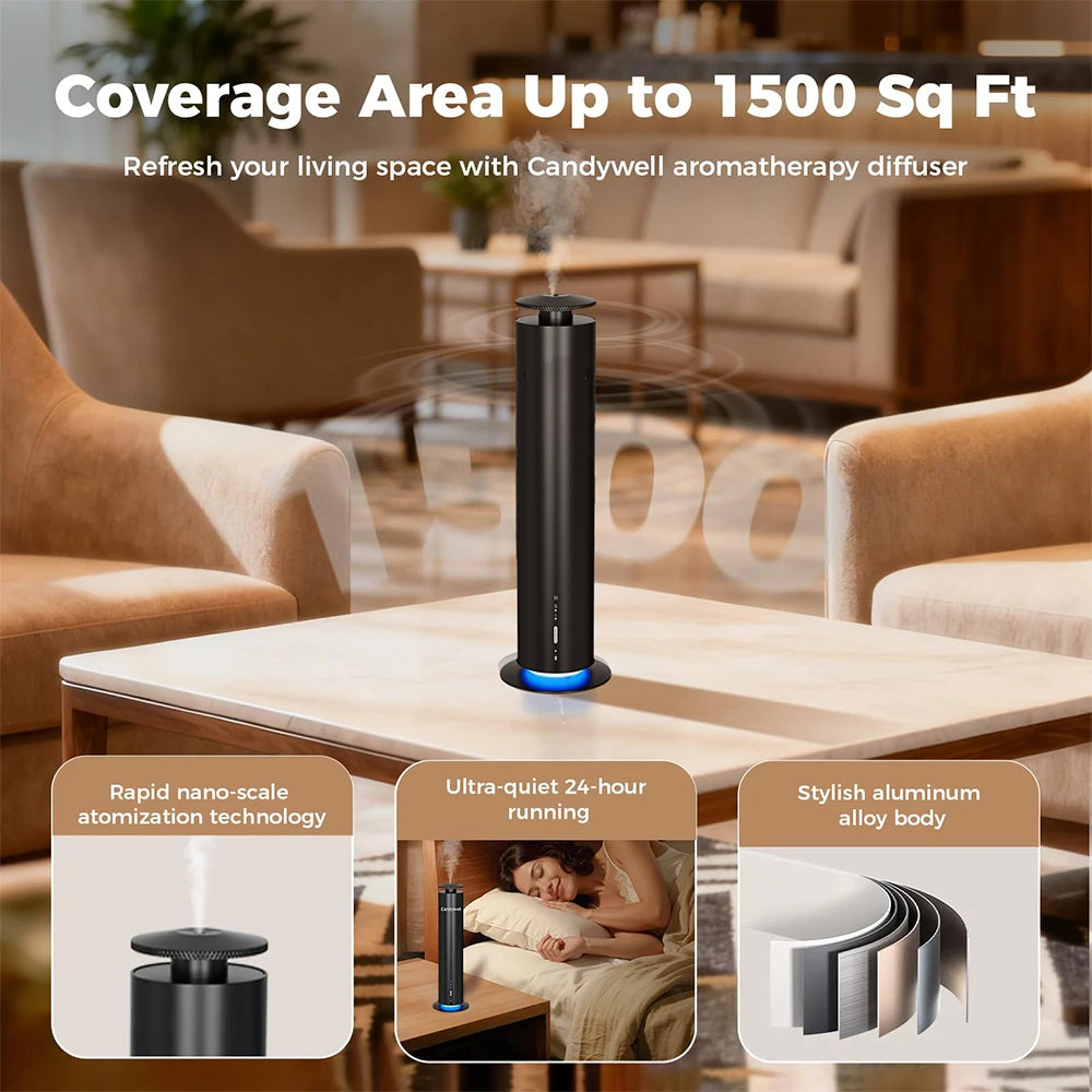 Room Waterless Scent Diffuser Black Remote Scent Diffuser Home Silver Ambient Lighting Gold Hotel Series APP Air Diffuser 200㎡