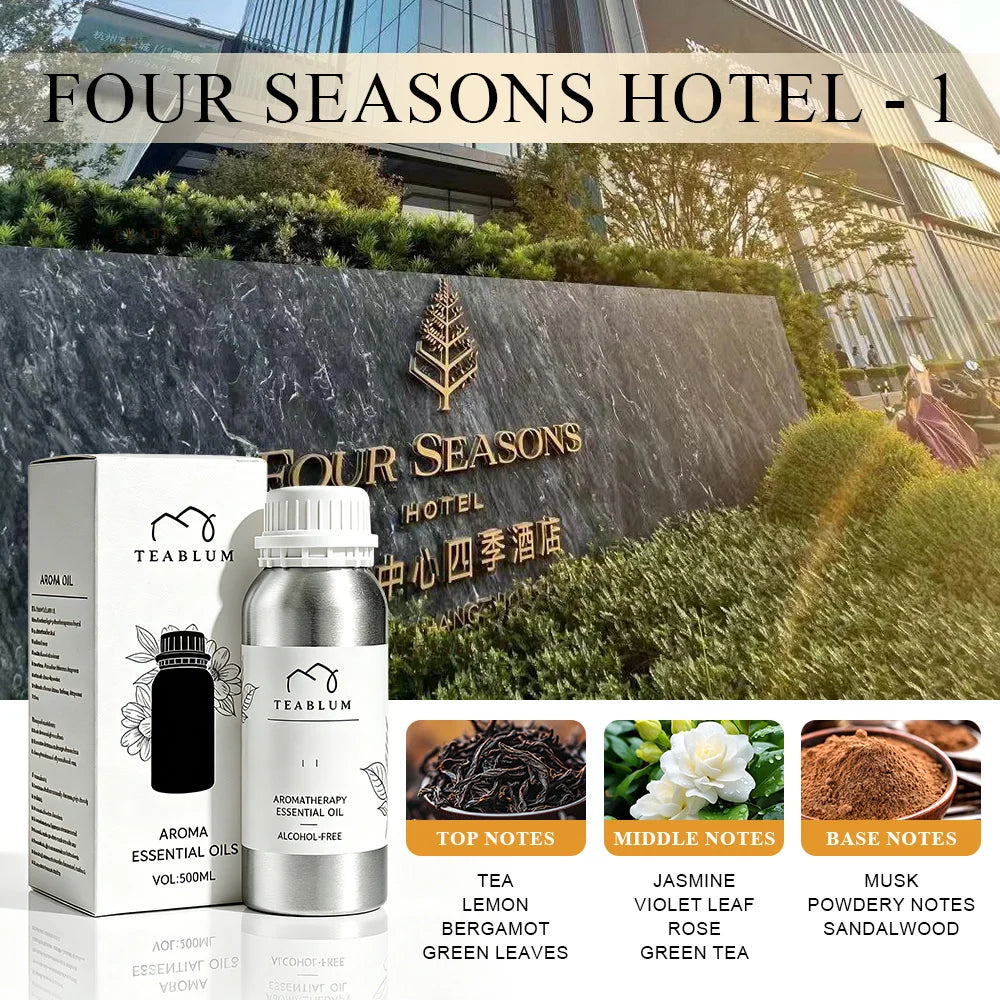 TEABLUM 500ML Aromatic Hotel Essential Oil Hotels Home Air Freshener Pure Plant Essential Oil Alcohol Free for Electric Diffuser