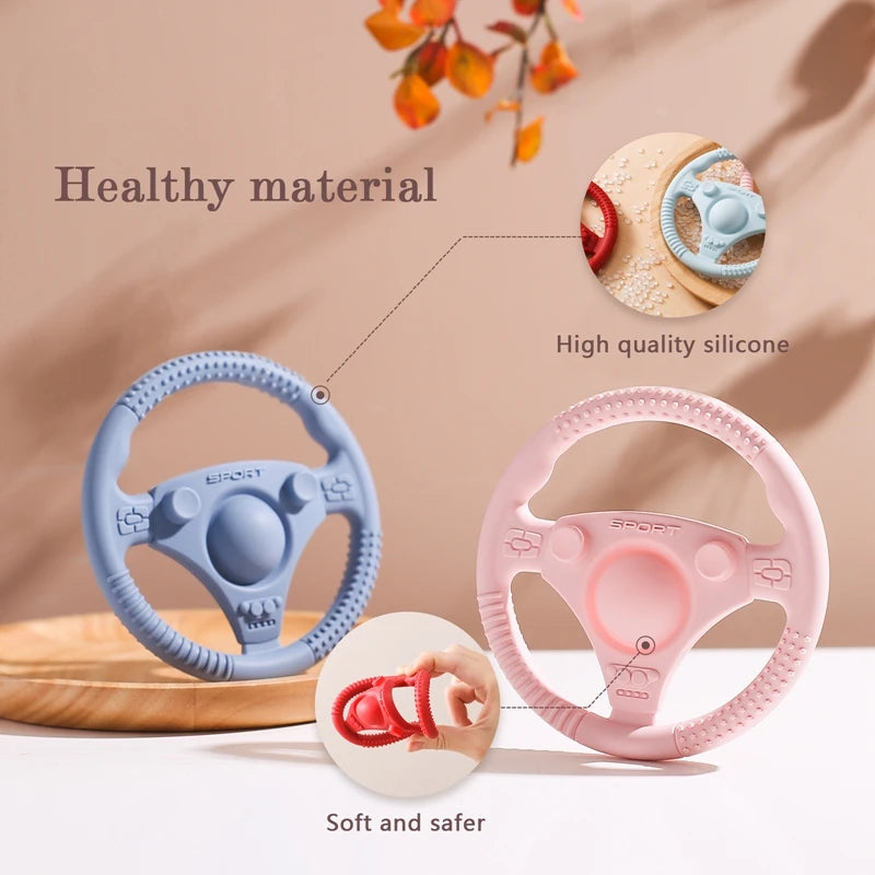 1PC Baby Food Grade Silicone Car Steering Wheel Nursing Teething Toys BPA Free Silicone Teether Toys For Newborn Teething Toys