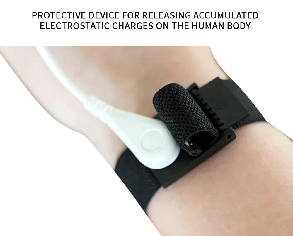 Anti-Static Wrist Strap Grounding Wrist Adjustable Bracelet Stimulation Physiotherapy Device for Computer Electronics Repair