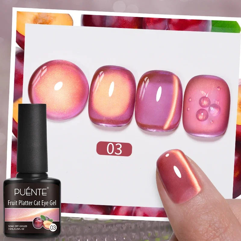Cat Eye Magnetic Gel Polish 7.5ml - Professional Long-Lasting Nail Art Permanent Makeup Machines Fruit Platter Cat 03