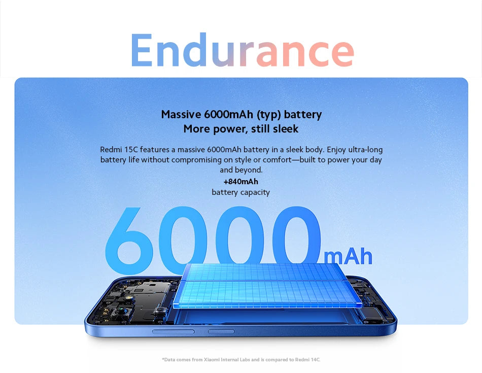 Xiaomi Redmi 15C Smartphone Global Version MediaTek Helio G81-Ultra 120Hz 6.9" Dot Drop display 33W charging