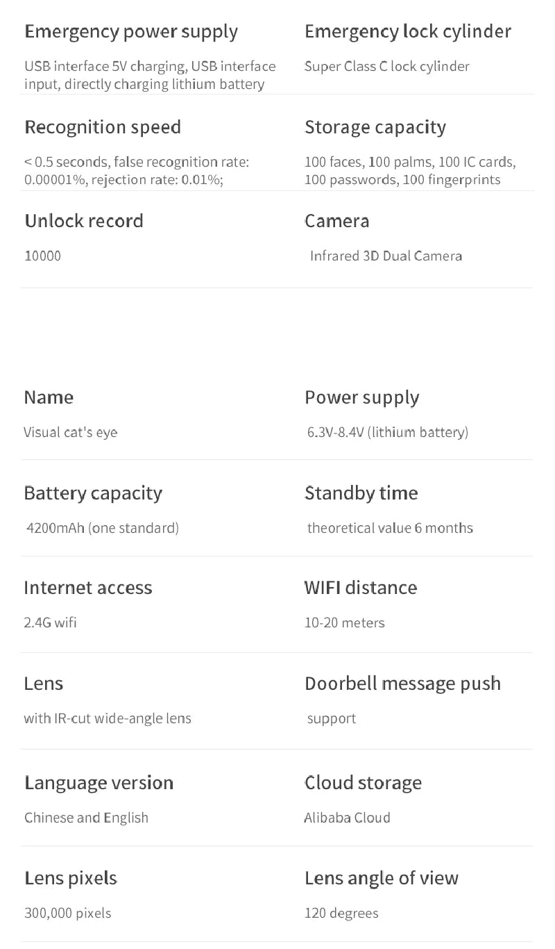 Intelligent Lock for Apartment Face and Palm Vein Recognition Smart Door Lock With Camera Cat Eye Fingerprint Door Lock