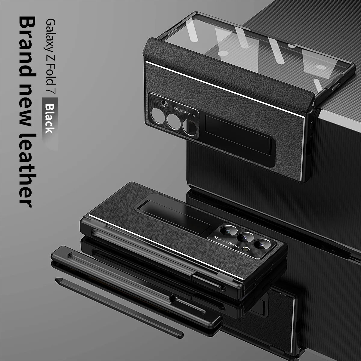 Samsung Galaxy Z Fold 7 Case with S Pen Slot & Hinge Protection Black China Mainland Tidesmit
