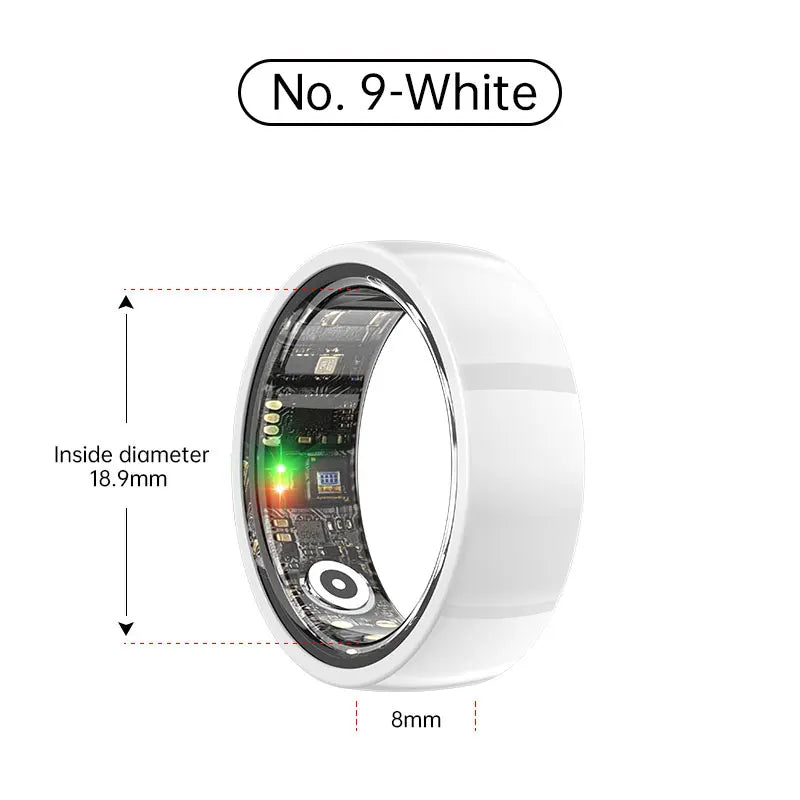 Tidesmit Smart Health Ring - Biometric Fitness Tracker with Sleep Monitor Ceramic White No.9 Tidesmit