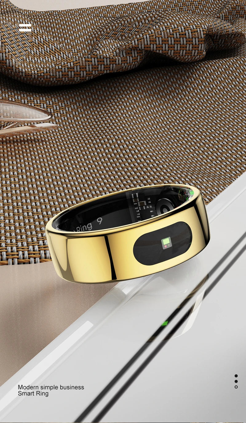 R08 Smart Ring Men Women with Charging Case Health and Sleep Monitor 5ATM Waterproof Multi Sport Mode Heart Rate Monitoring NEW
