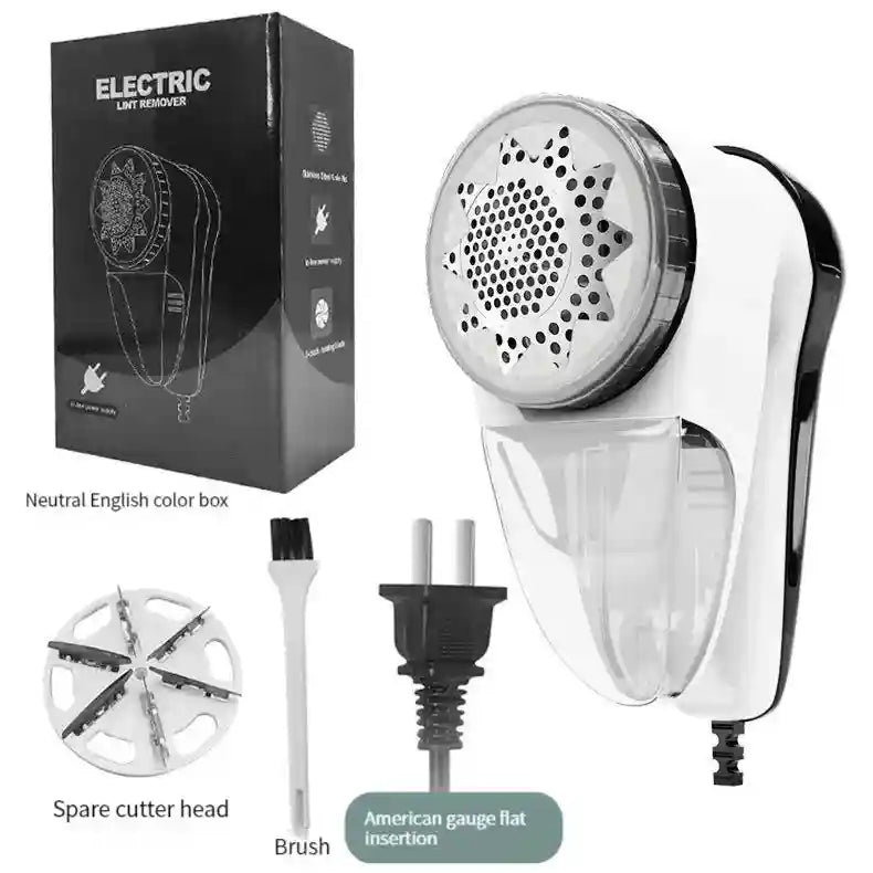 Tidesmit portable electric lint remover for clothes, sweaters, and carpets, side angle view of fabric shaver blade