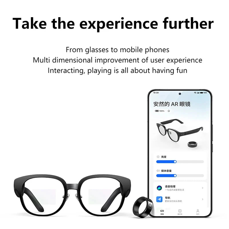 AR Glasses with Real-time Translation Voice Prompt - Gray Tidesmit