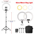 18 Inch LED Ring Light with Adjustable Tripod for Professional Streaming white 150cm tripod Tidesmit