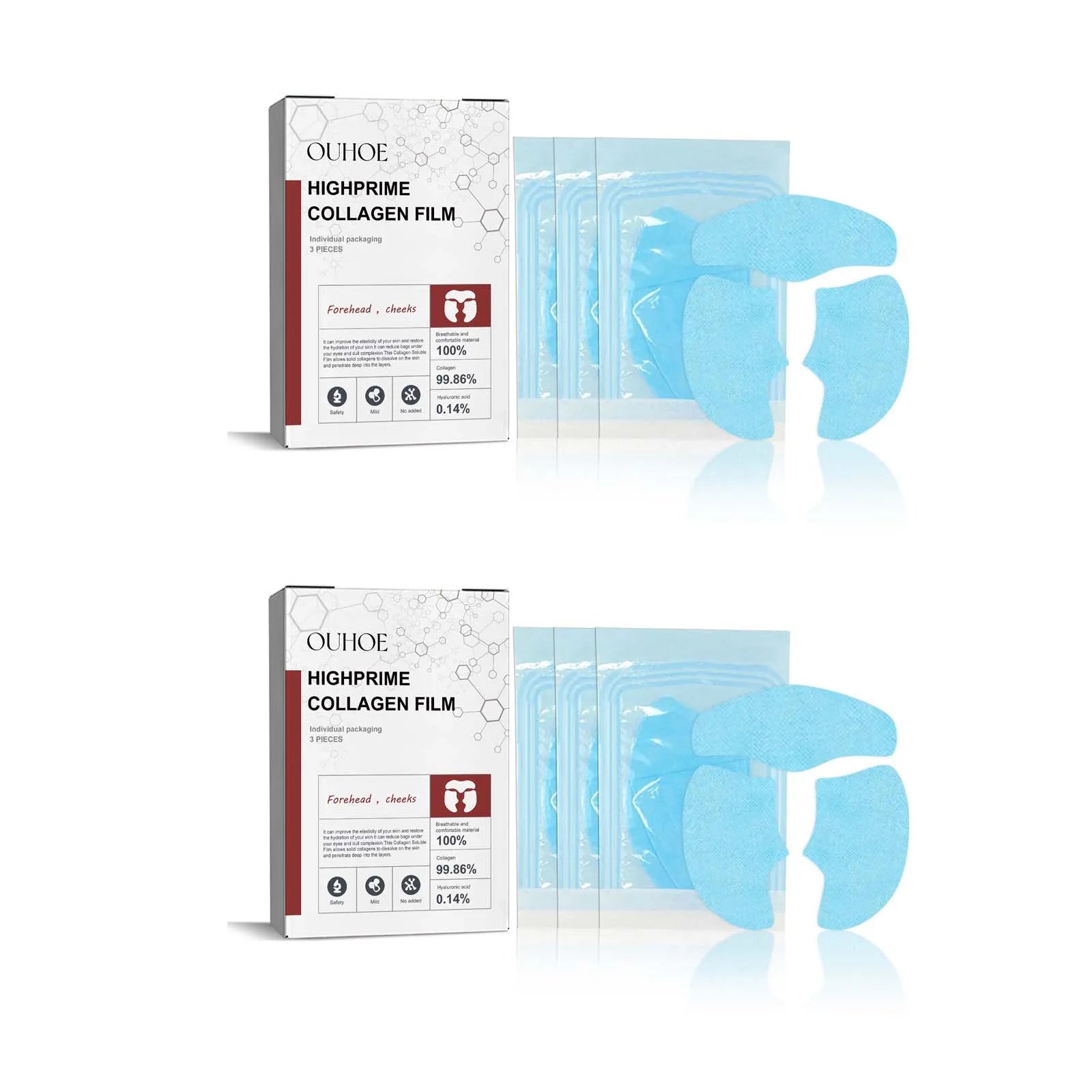 Collagen Membrane Set Paper Soluble Facial Mask Cheek Sticker Forehead Patch Fade Smile Lines Patches Tightening Skin Care