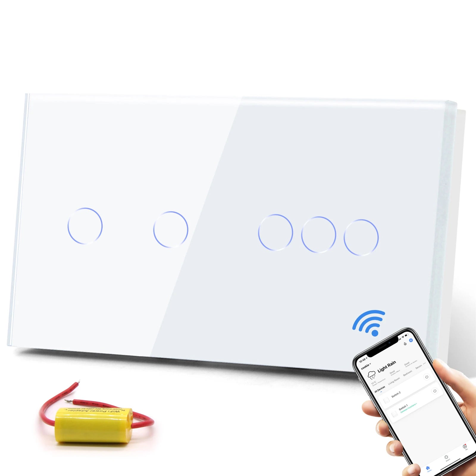 WiFi Smart Light Switch Touch Glass Panel - App-Controlled Automation 2G 3G WIFI Switch Tidesmit