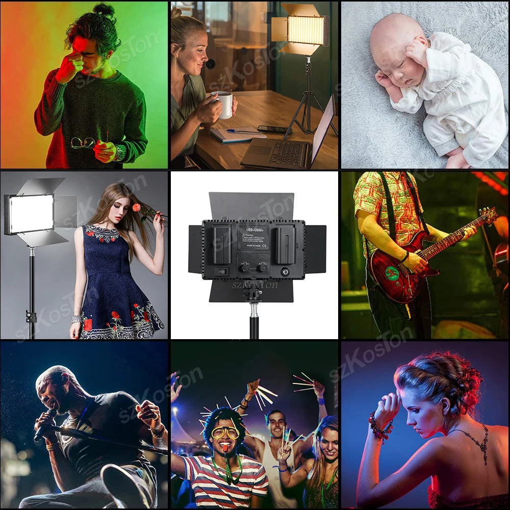 RGB LED Video Light Kit for Content Creation with Adjustable Tripod Tidesmit