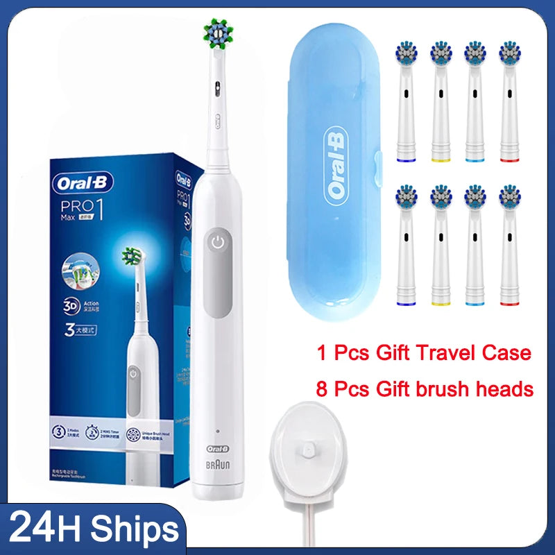 Oral B Sonic Electric Toothbrush Rechargeable 3D Rotating Tooth Brush 14 Days Long Battery Life 2Mins Smart Timer Pro600 Pro1Max