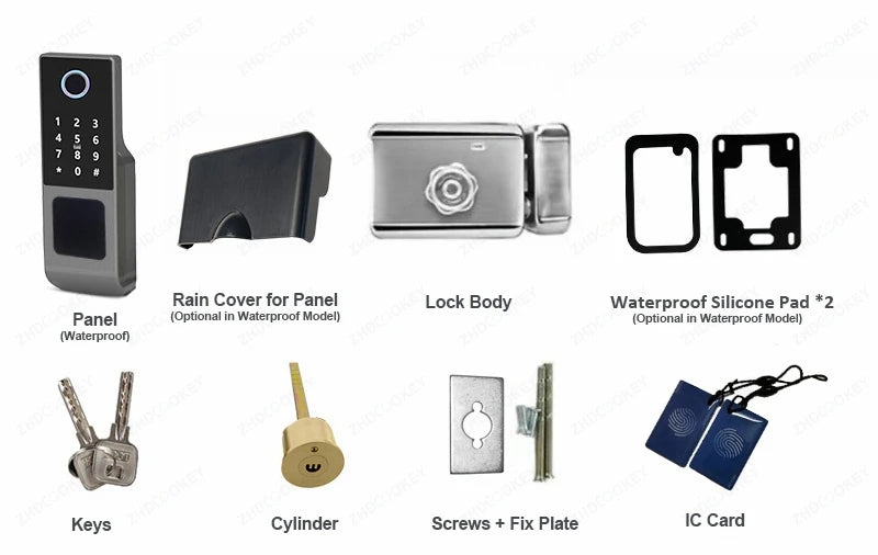 Waterproof Tuya Wifi Smart Lock Fingerprint RFID Card Passcode APP Remote Control TTLock Bluetooth Entry Electronic Rim Lock