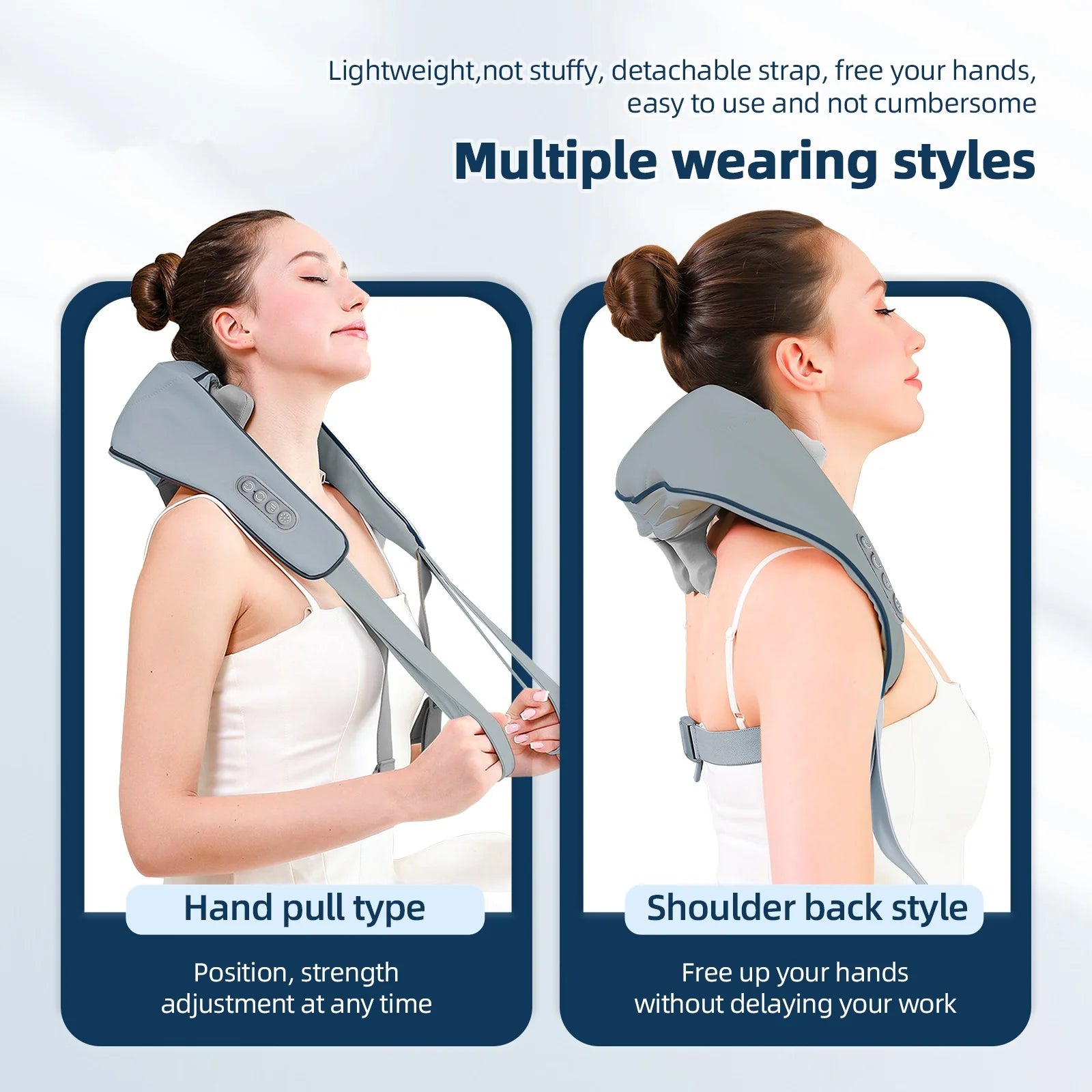 Electric Neck and Shoulder Massager - Rechargeable Deep Tissue Shawl Back Massage Instrument Tidesmit