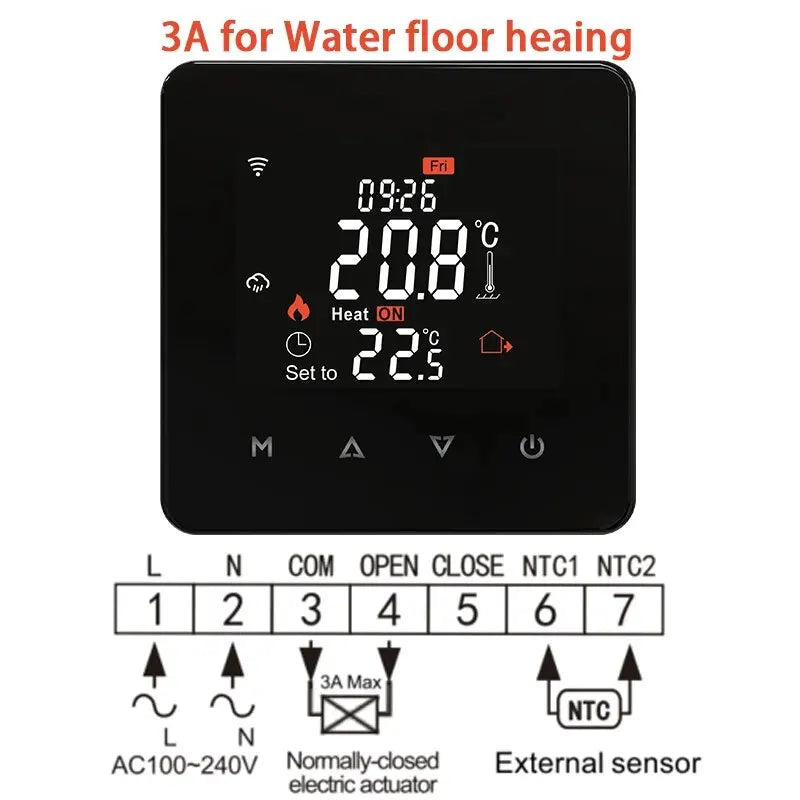 Tuya Smart Home Thermostat Water Electric Warm Floor Heating Gas Boiler WiFi Temperature Remote Controller with Google Alexa
