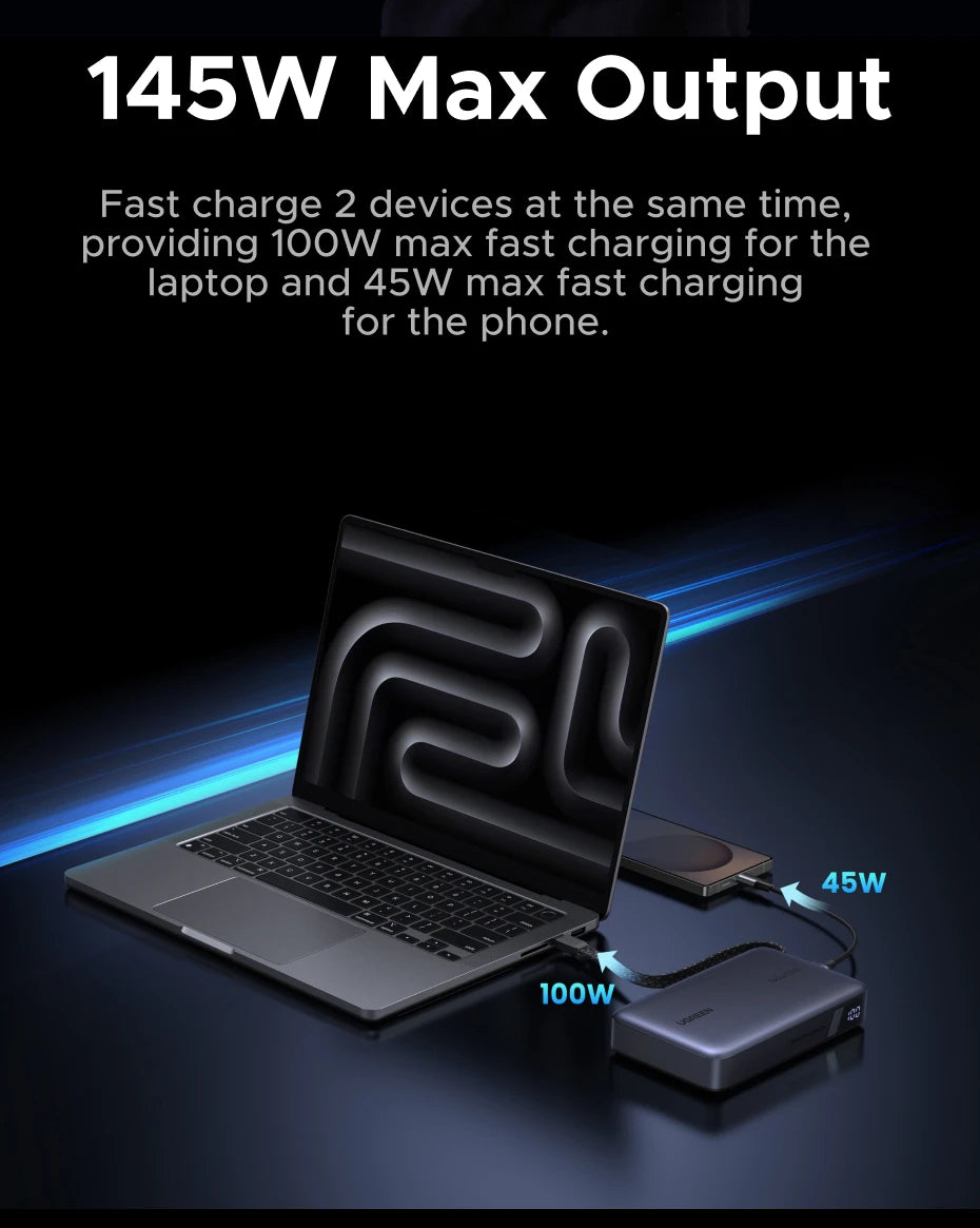 145W 20000mAh Laptop Power Bank with PD Fast Charging - Tidesmit Tidesmit