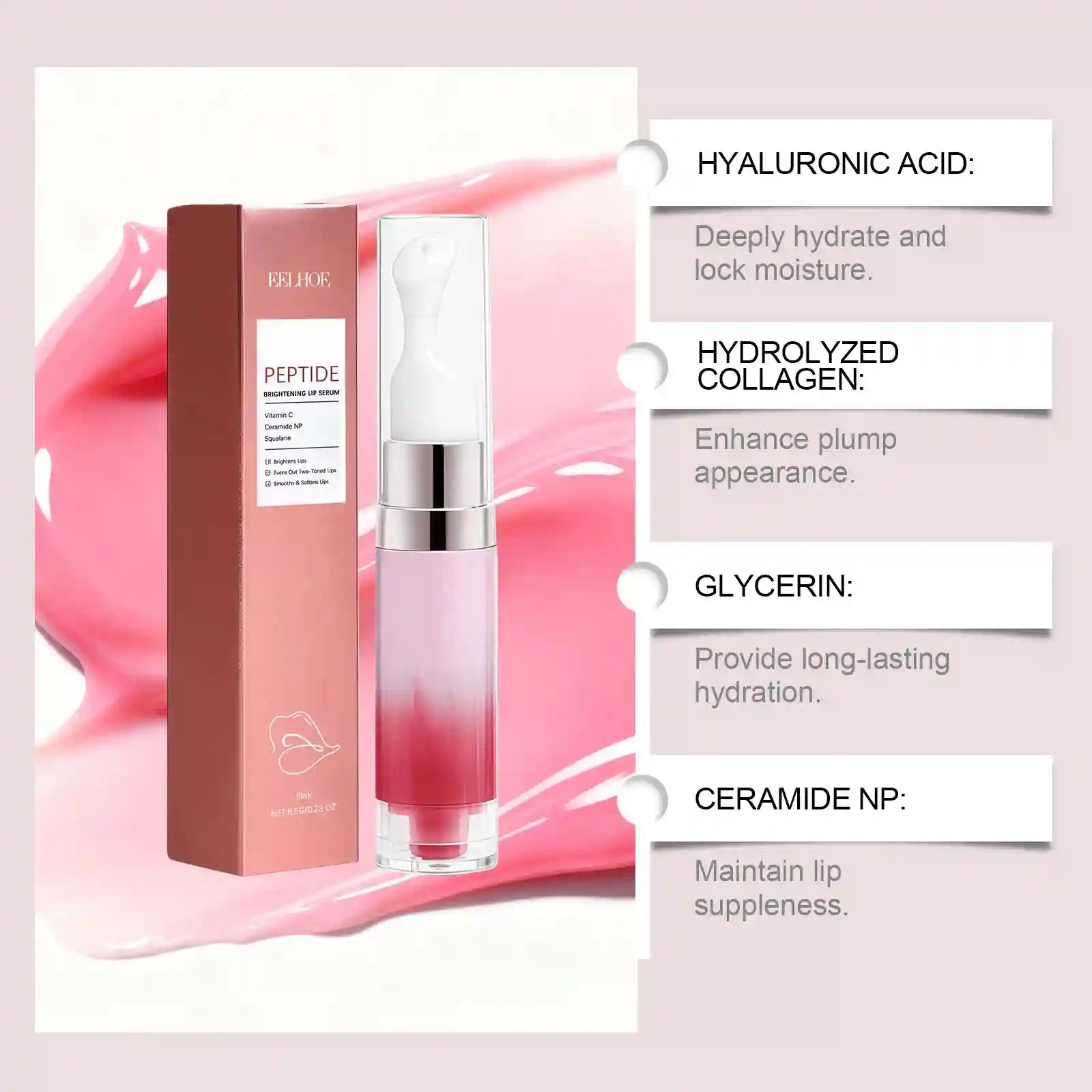 Hydrating Lip Serum: Plumping & Smoothing Lip Treatment | Tidesmit Lip Care Tidesmit