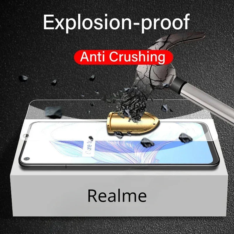 Realme Tempered Glass Screen Protector - 9H Hardness 3 Pack Tidesmit