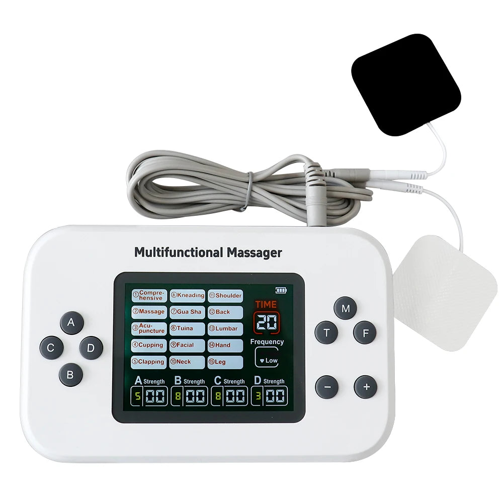TENS EMS Muscle Stimulator with 30 Intensity Levels and 8 Pads Relaxation Treatment Tidesmit