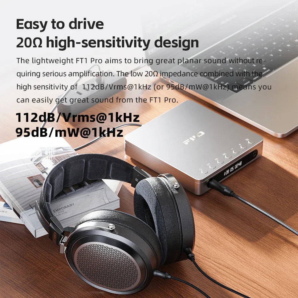 FiiO FT1 Pro Planar Magnetic Headphones Hi-Fi Black - Tidesmit Tidesmit