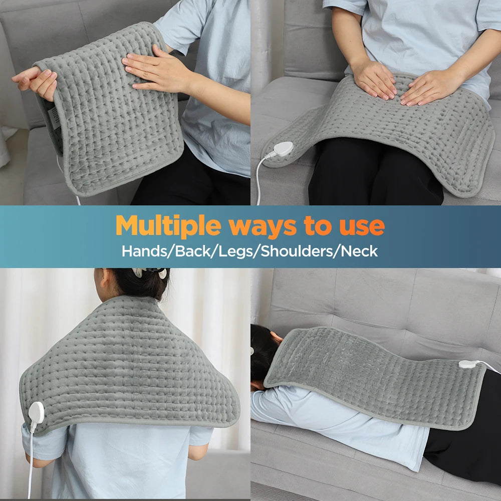 Electric Heating Pad for Pain Relief 60x30cm - Washable Wellness Tool Relaxation Treatment Tidesmit