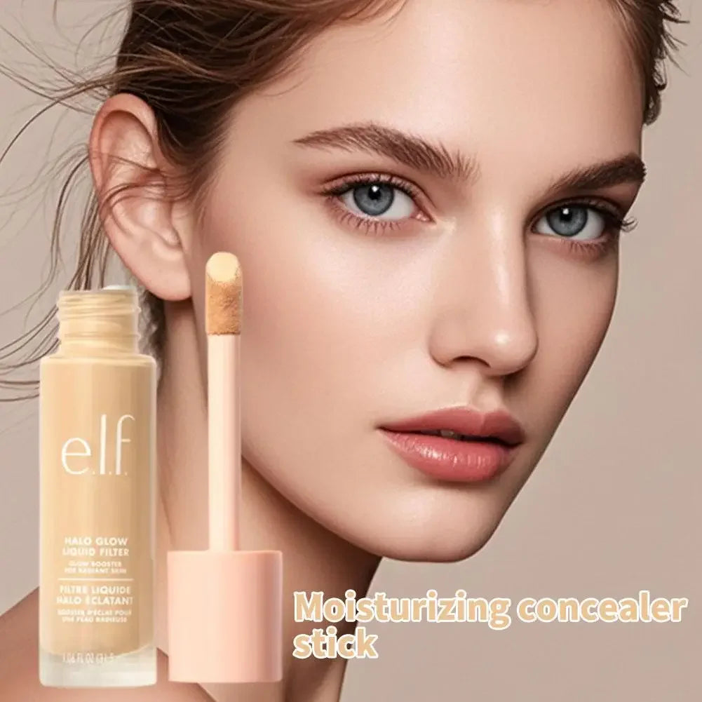 Tidesmit halo glow liquid filter primer and brightening highlighter face makeup texture close-up