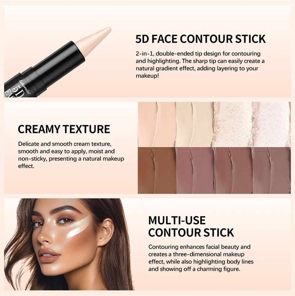 Tidesmit dual-ended contour stick and highlighter for V-face sculpting and defined nose bridge detail view