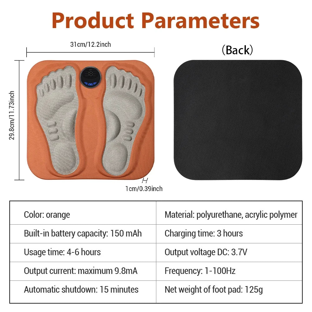 Electric Foot Massager Pad | Portable EMS Muscle Relaxer by Tidesmit Relaxation Treatment Tidesmit