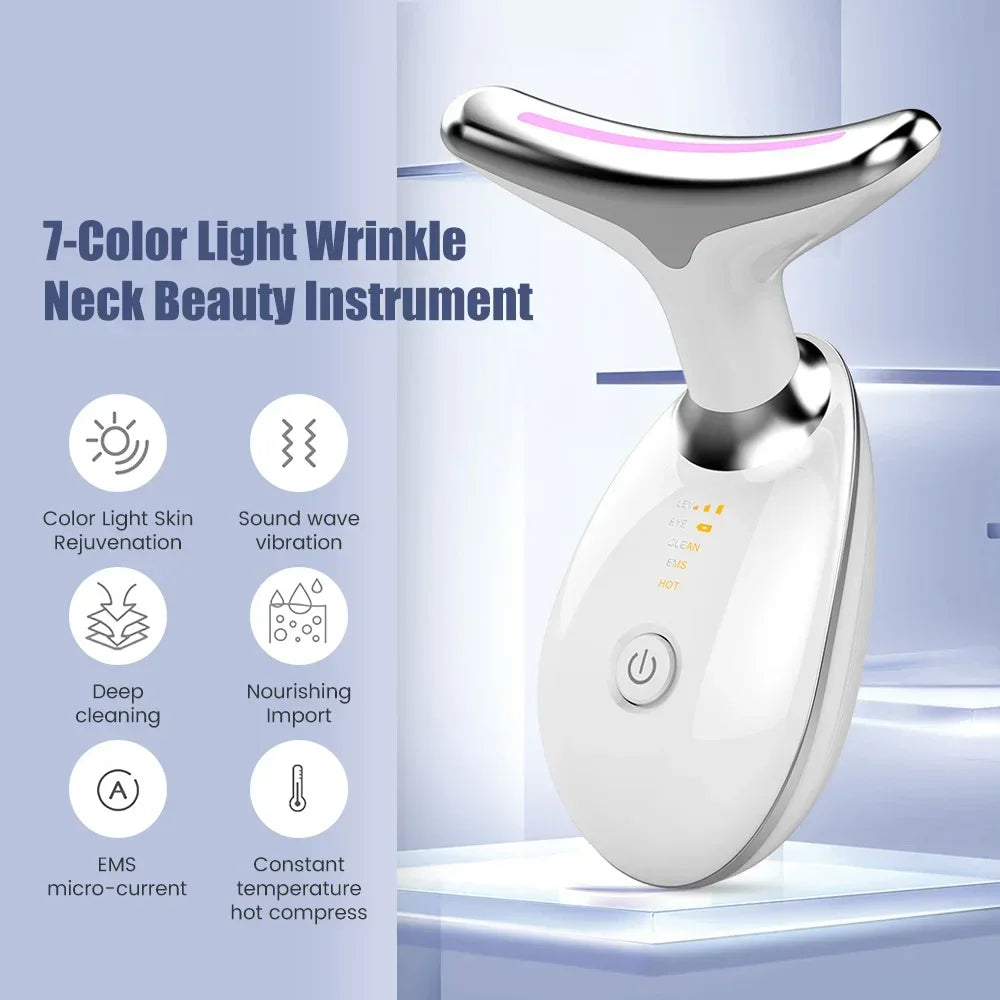 Face and Neck Lift Device - Electric Massager with LED Light Therapy Massage Cushion Tidesmit