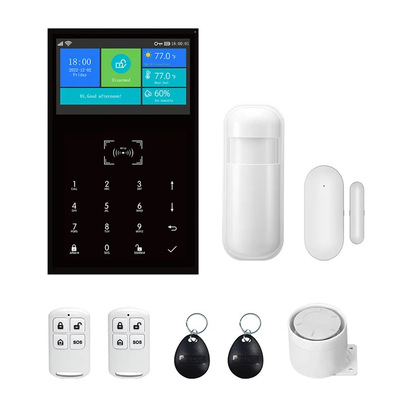 WiFi GSM Smart Home Alarm Security Kit - Tuya App Controlled System 2G GSM Kit A EU Plug Tidesmit