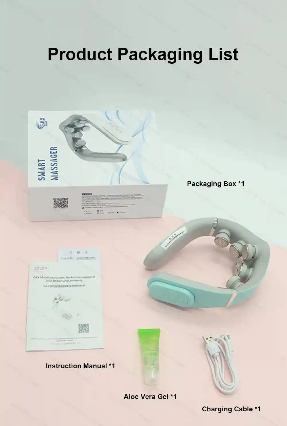 Cervical Neck Massager - TENS Pulse Heat Therapy for Muscle Relief Eye Massage Instrument Tidesmit