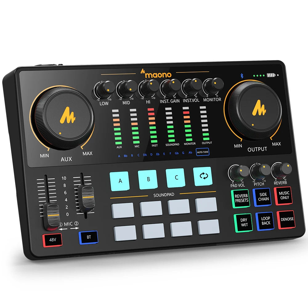 Podcast Audio Interface Mixer Tidesmit AME2 | Dual XLR Studio Console AME2 Tidesmit