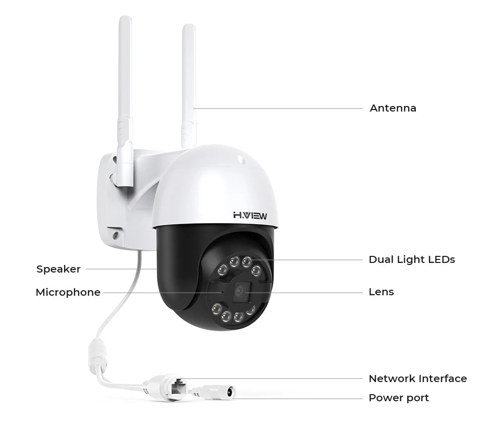 H.view 8CH 5mp Wireless Wifi Camera Security System CCTV Camera Video Surveillance Kit NVR Indoor Outdoor Two-Way Audio Xmeye
