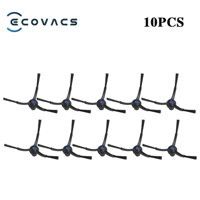 10-pack replacement side brushes for robot vacuum, black arms with blue hub points