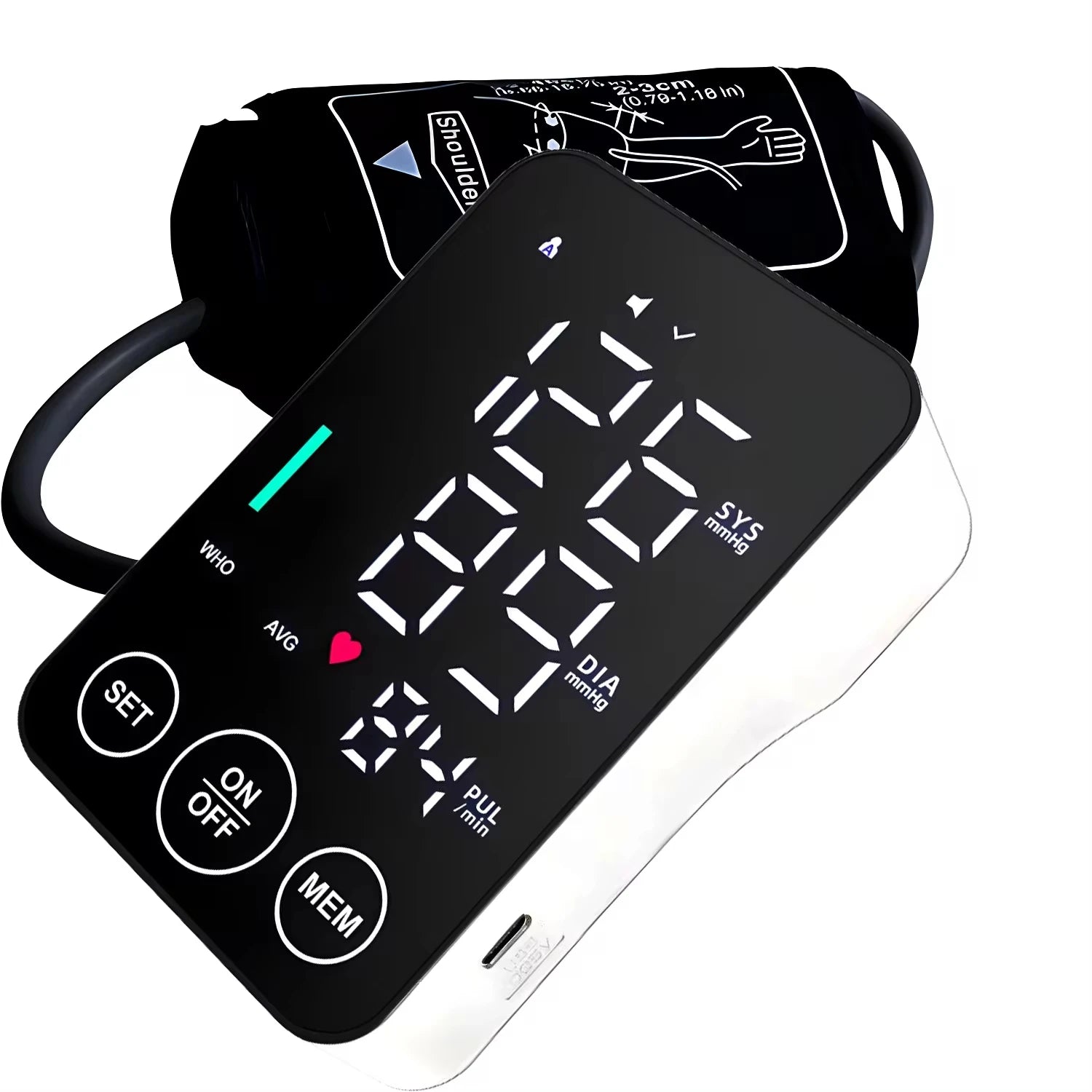 Spanish Voice Medical Digital Lcd Upper Arm Blood Pressure Monitor Cuffs Home Heart Rate Meter Tonometers Large Cuff Automatic