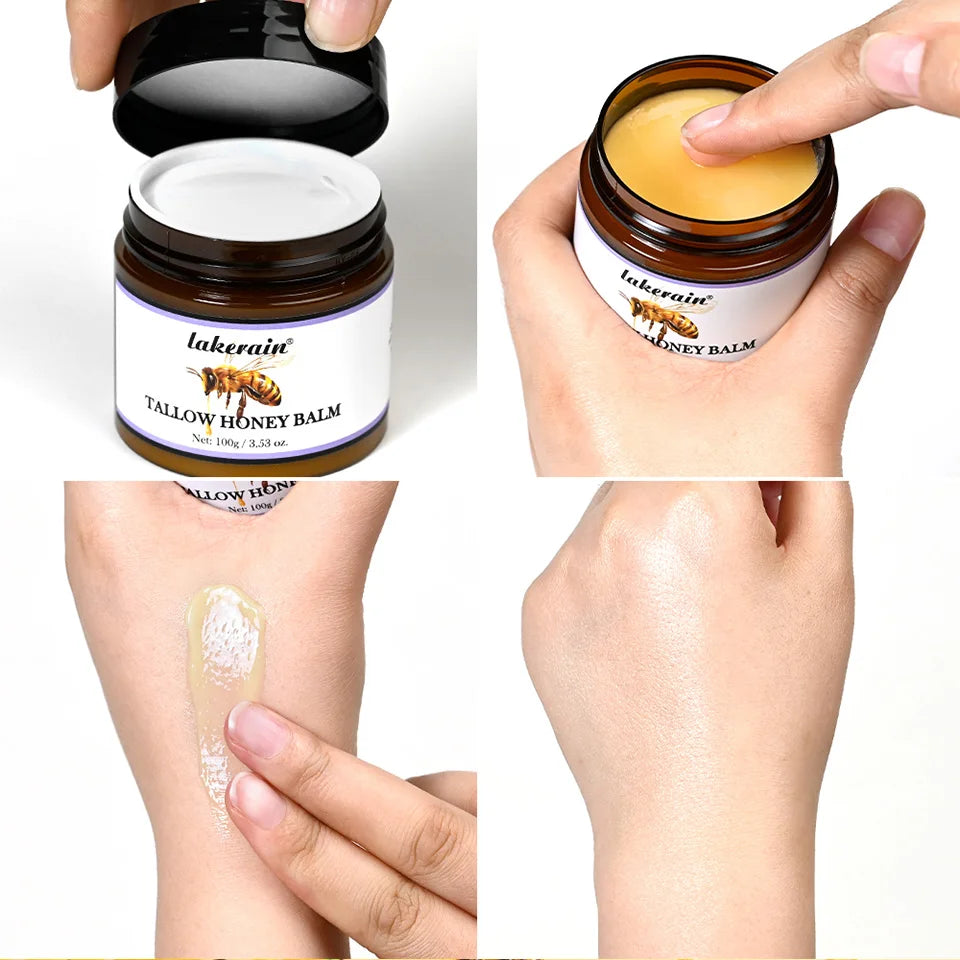 Honey Tallow Balm for Face Natural Handmade Lotion Whipped Beef Tallow Cream for Face & Body Sensitive Skin for Men & Women