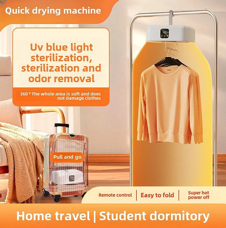 Tidesmit portable foldable laundry dryer drying underwear and socks with 360-degree hot air circulation, side view