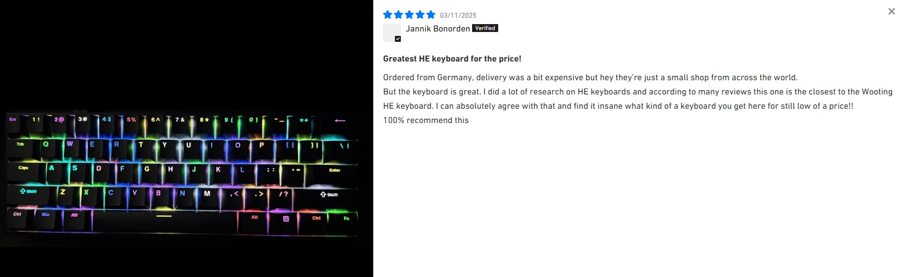 MCHOSE ACE68 Magnetic Keyboard Wired Mechanical Gaming 0.01mm RapidTrigg 8000Hz SOCD/Rs 0.125ms 128K Sampling Rate for Logitech