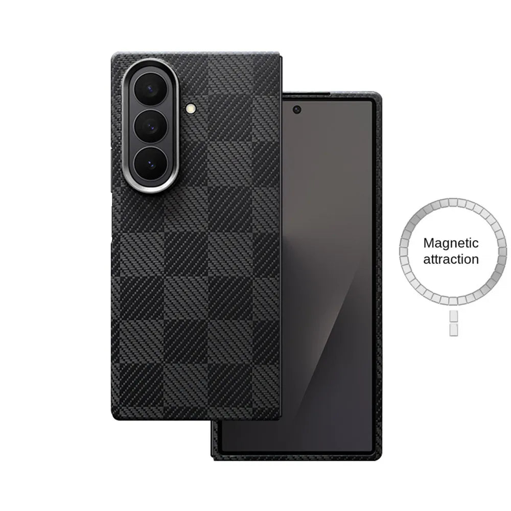 Samsung Galaxy Z Fold 7 Aramid Carbon Fiber Case - Slim Military Grade Protection GR Grids Galaxy Z Fold7 Tidesmit