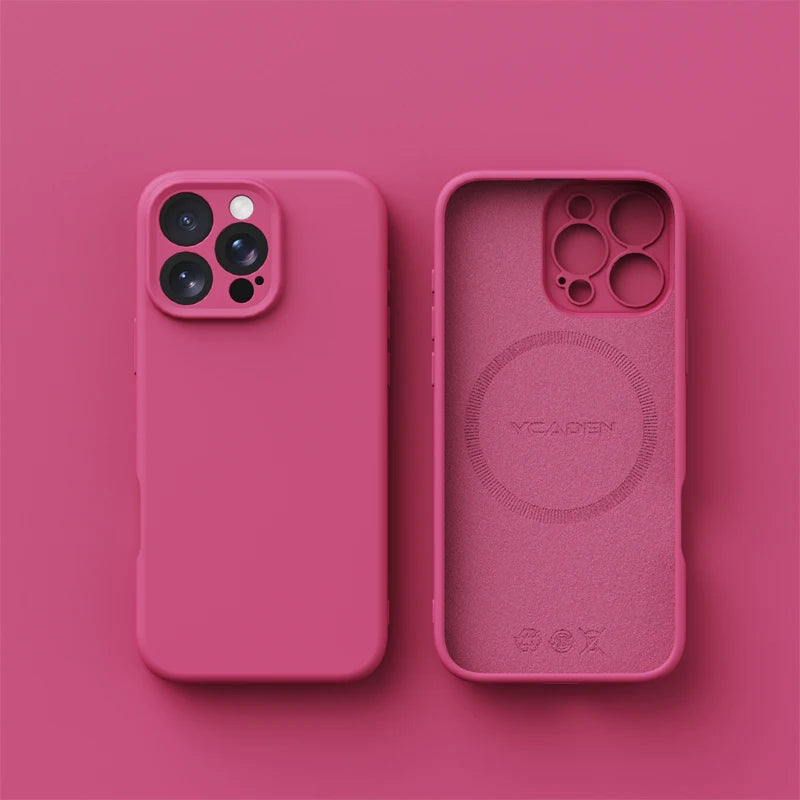 Magnetic iPhone 16 Case | Liquid Silicone Shock-Absorbing Cover Pitaya Tidesmit