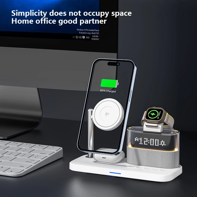 Qi2 Wireless Charger with Alarm Clock & RGB Light - Tidesmit Tidesmit