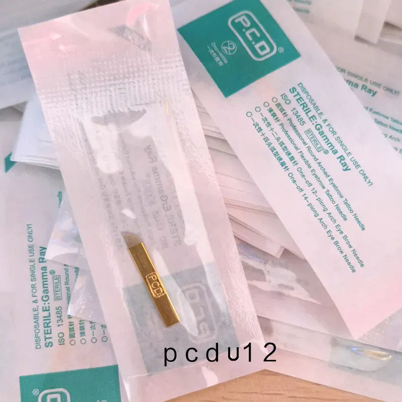 Microblading Blades 100pcs PCD Needle Set for Professional PMU Artists Permanent Makeup Machines 100pcs PCD U12 Tidesmit