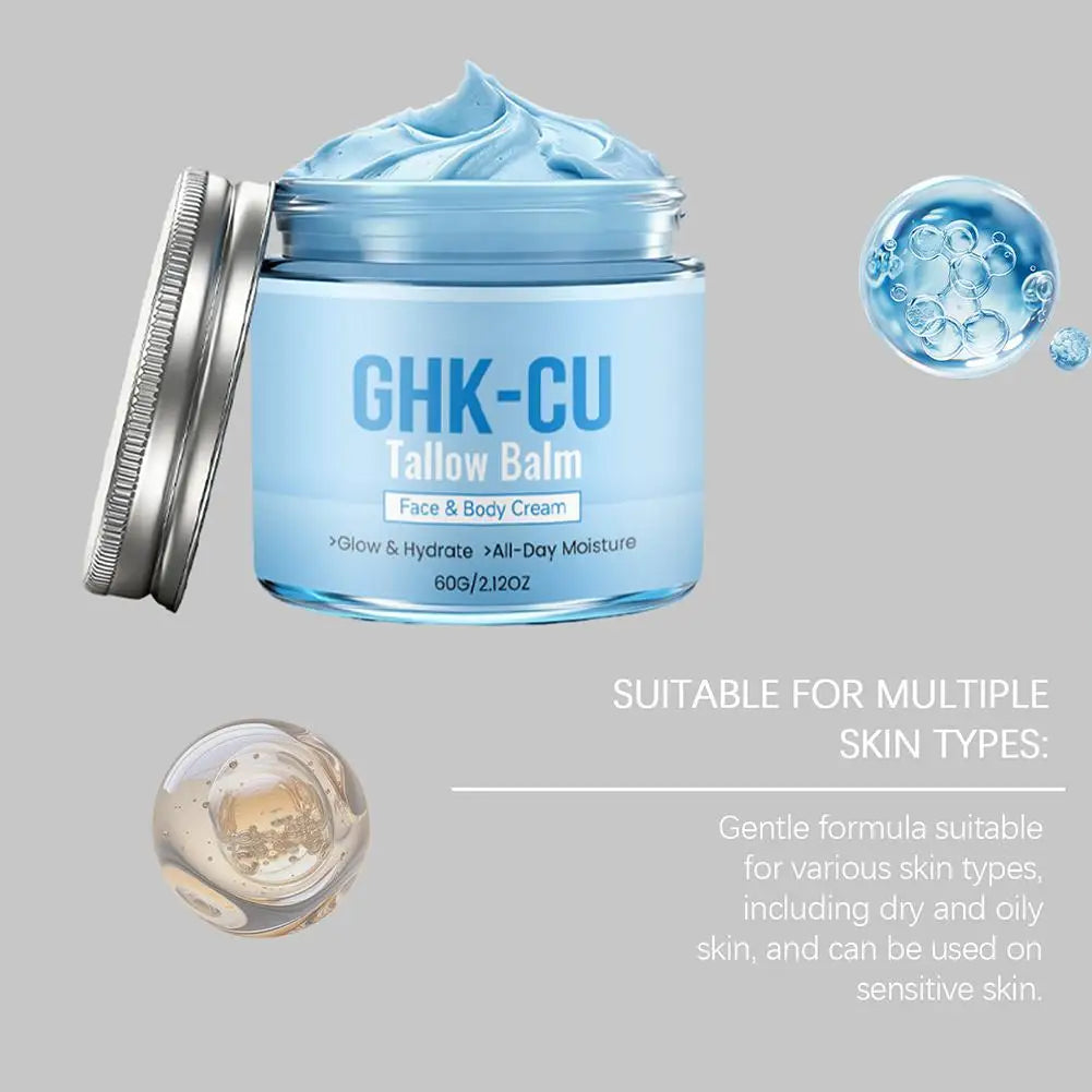 1/2/3/5PCS 60g GHK-Cu Tallow Balm Face & Body Cream - Copper Peptide Moisturizer for Dry Skin, Firming & Hydrating