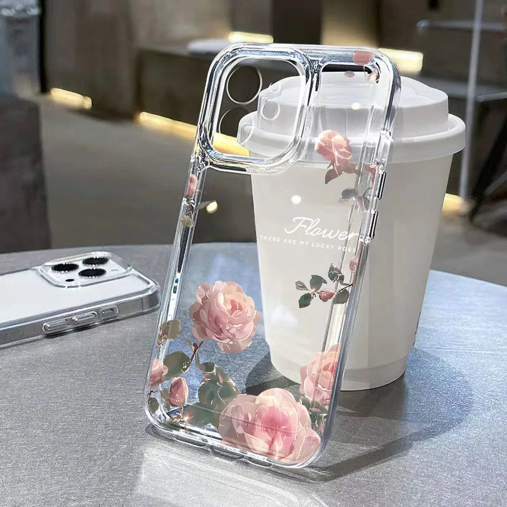 Purple Flower Phone Case for iPhone 16 - Slim Fit Shock-Absorbing Cover Clear TQ25 Tidesmit