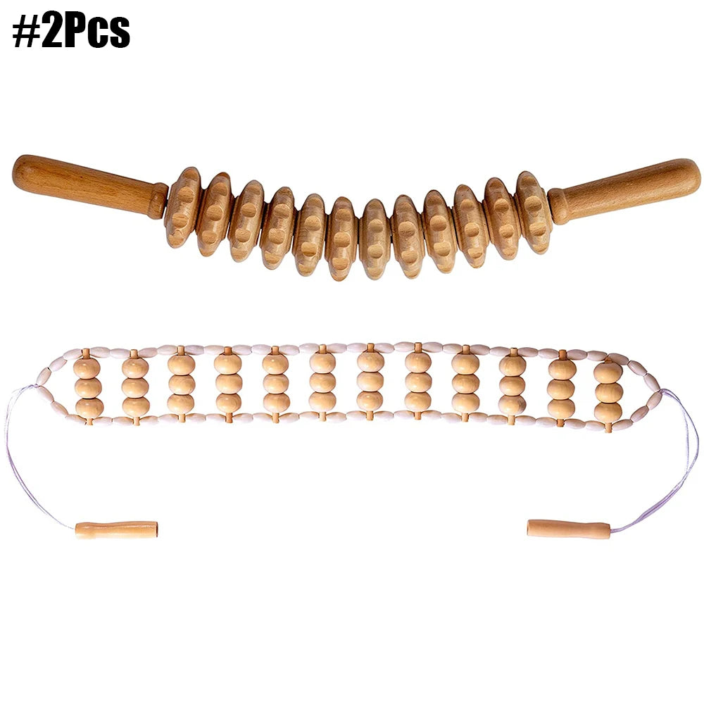 Wood Therapy Massage Tools for Body Contouring | 6 Piece Kit Relaxation Treatment 2Pcs 3 Tidesmit