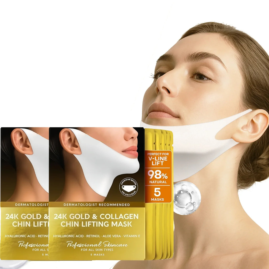 Tidesmit 24k Gold Collagen Chin Lifting Mask for V shape face firming and double chin reduction