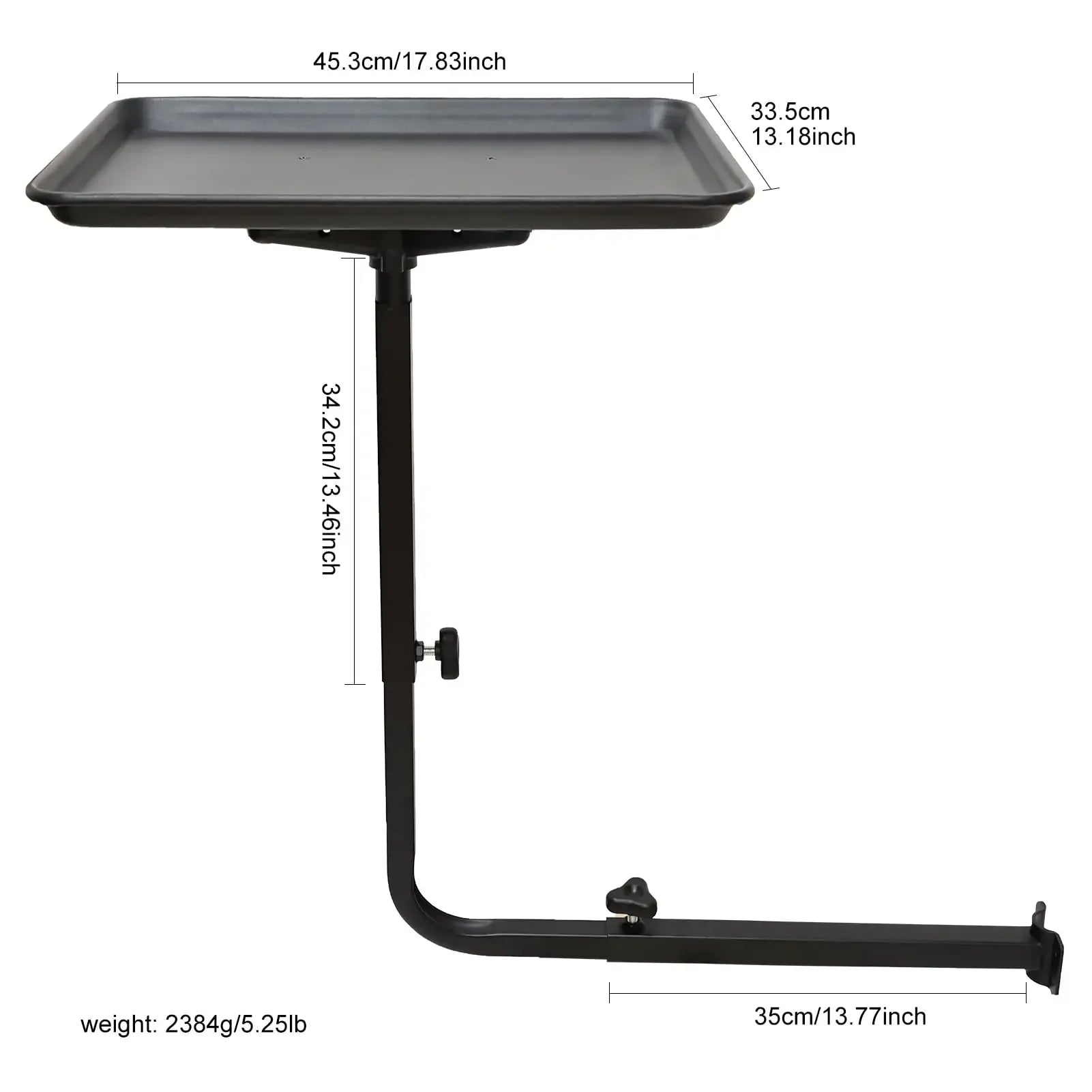 Salon Chair Tray 360 Rotation - Adjustable Black Storage Tray Massage Chairs black Tidesmit